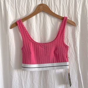 NWT Barbie Pink Forever 21 Ribbed + Banded Sports Bra - Surf the Web Collection